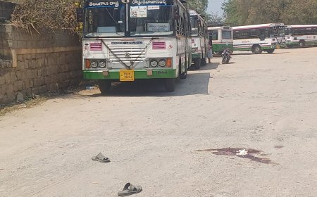 బస్సు క్రింద పడ్డ వ్యక్తి మృతి....