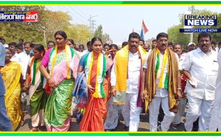 రేవంతన్న దండుగా... ప్రజాపాలనకు అండగా గద్వాలలో కొన్నసాగిన పాదయాత్ర ...