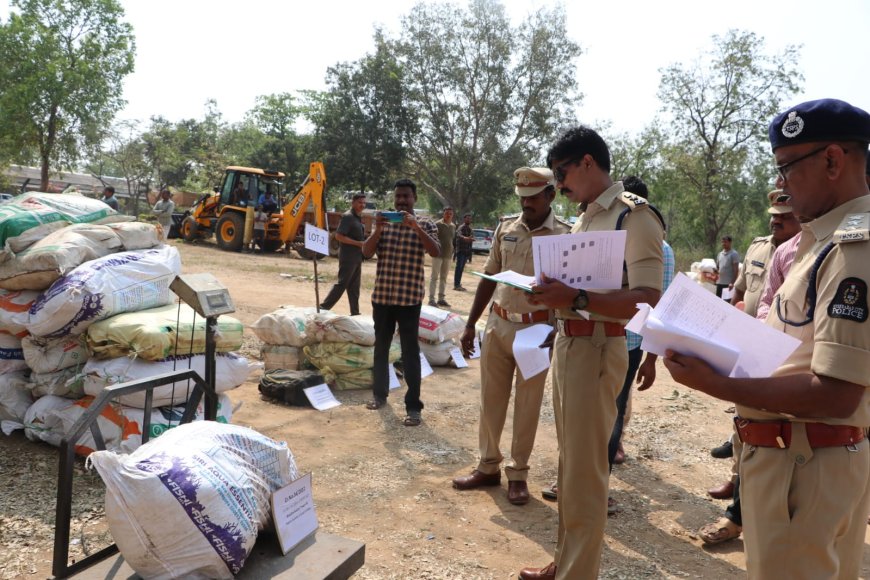 డిస్ట్రిక్ట్ డ్రగ్ డిస్పోజల్ కమిటీ ఆధ్వర్యంలో 11,545 (11.5 టన్నులు) కేజిల నిషేధిత గంజాయి దహనం