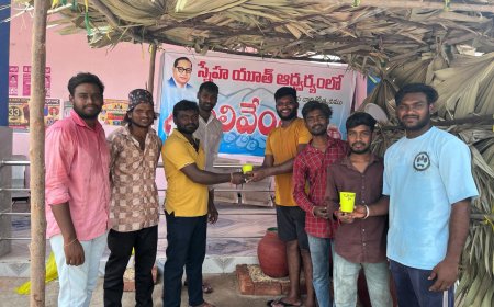 స్నేహ యూత్ ఆధ్వర్యంలో చలివేంద్రం ఏర్పాటు