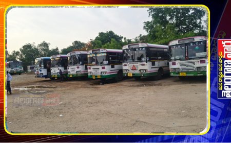 గద్వాల ఆర్టీసీ బస్టాండ్ లో ఎక్కడి బస్సులు అక్కడే నిలిచిన వైనం.