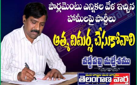 పార్లమెంటు ఎన్నికలవేళ ఇచ్చిన హామీలపై పార్టీలు ఆత్మ విమర్శ చేసుకోవాలి.
