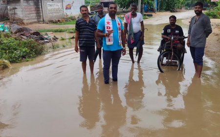 గ్రామంలో నెలకొన్న డ్రైనేజీ సమస్యలు వెంటనే పరిష్కరించాలి