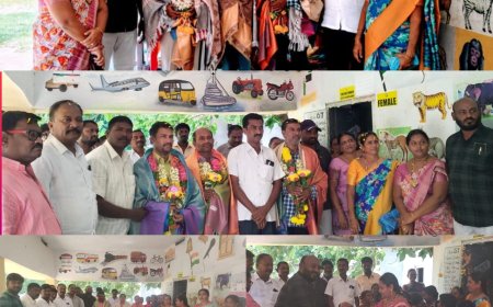 బదిలీపై వెళ్తున్న ఉపాధ్యాయుని ఘనంగా చర్మాదించిన... కొంపెల్లి సుజాత వీరబాబు గౌడ్