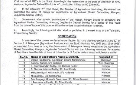 అలంపూర్ మార్కెట్ కమిటీ జీవో విడుదల