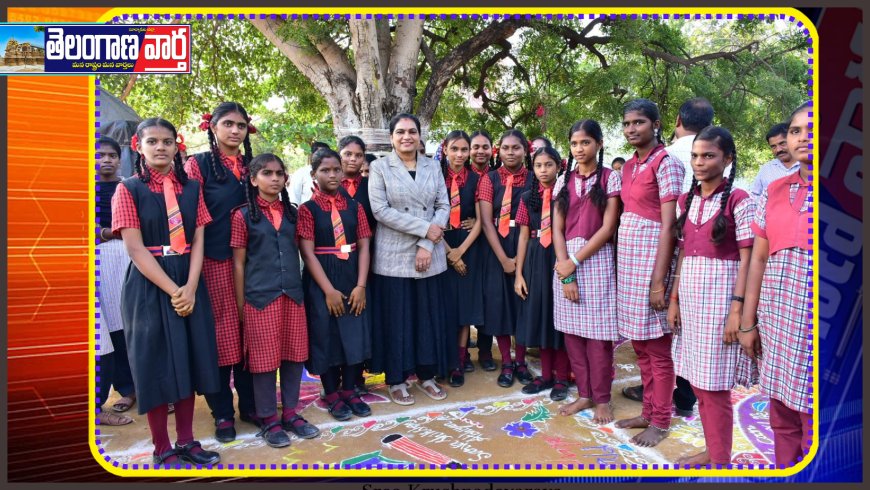 గ్రంథాలయ వారోత్సవాల సందర్భంగా విద్యార్థినులకు ముగ్గుల పోటీలు