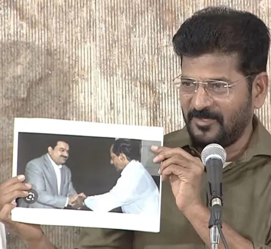 అదానీతో కేసీఆర్ ఫొటో.. బ‌య‌ట‌పెట్టిన సీఎం రేవంత్‌
