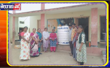 స్తూరబాయి  విద్యాలయం కి నీటి నిల్వచేసే నీళ్ల ట్యాంక్ వితరణ