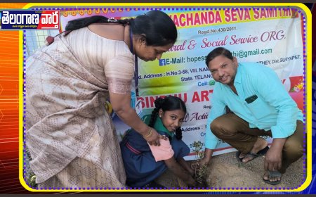 జాతీయ బాలికల దినోత్సవాన్ని" పురస్కరించుకొని శాంతినికేతన్ పాఠశాలలో ,"నూరు వరాలు" మొక్కను నాటిన  దైద సింధు థెరీసా 