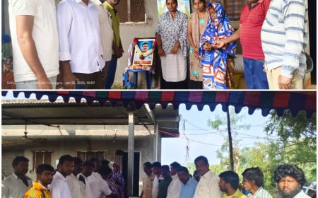 మృతుడి కుటుంబనికి ఆర్ధిక సహాయం అంధిచిన తుంగతుర్తి కాంగ్రెస్ పార్టీ నాయకులు 