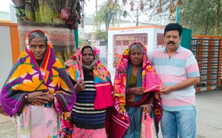 ***కేవివివిట్రస్ట్ ద్వారా చలితో ఇబ్బంది పడుతున్న వృద్ధులకు""సహాయ సహకారాలు అందించిన చైర్మన్ శ్రీనివాస్*