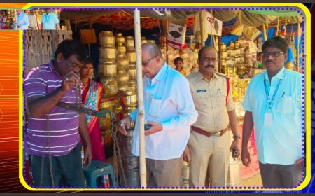 సింగోటం జాతర లో స్వీటు దుకాణాలలో కొలతలు తునికల అధికారుల తనిఖీలు 