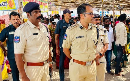 పెద్దగట్టు జాతర వద్ద భద్రత పరిశీలించి అప్రమత్తంగా ఉండాలని అధికారులకు సూచించిన ఎస్పీ సన్ ప్రీత్ సింగ్