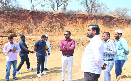 అక్రమంగా మట్టి తవ్వకాలను పరిశీలించిన జిల్లా కలెక్టర్ బి.సత్య ప్రసాద్