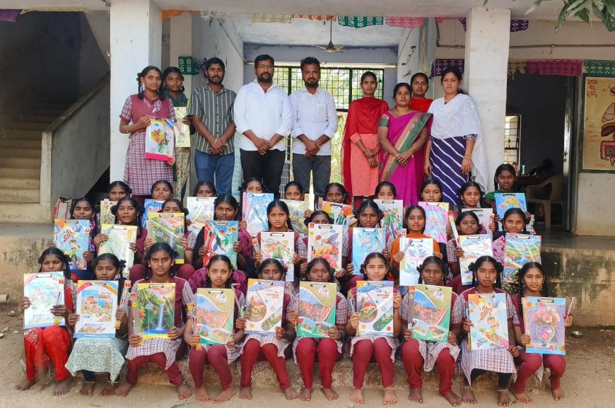 అశోక చక్రవర్తి ఫౌండేషన్ ఆధ్వర్యంలో పరీక్ష ప్యాడ్లు, పెన్నులు, స్కేళ్లు , విద్యార్థిని లకు పంపిణీ