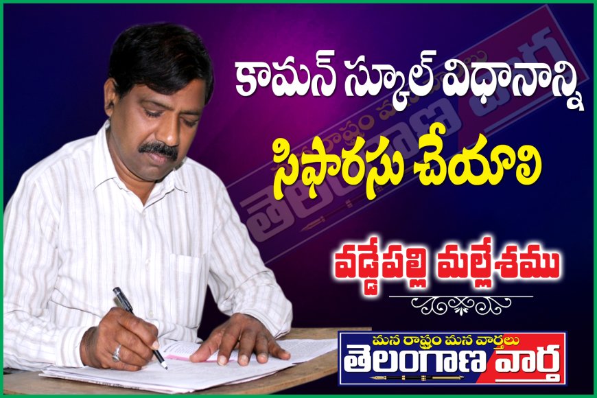 తెలంగాణ రాష్ట్ర విద్యా కమిషన్  కామన్ స్కూల్ విధానాన్నీ  సిఫారసు చేయాలి