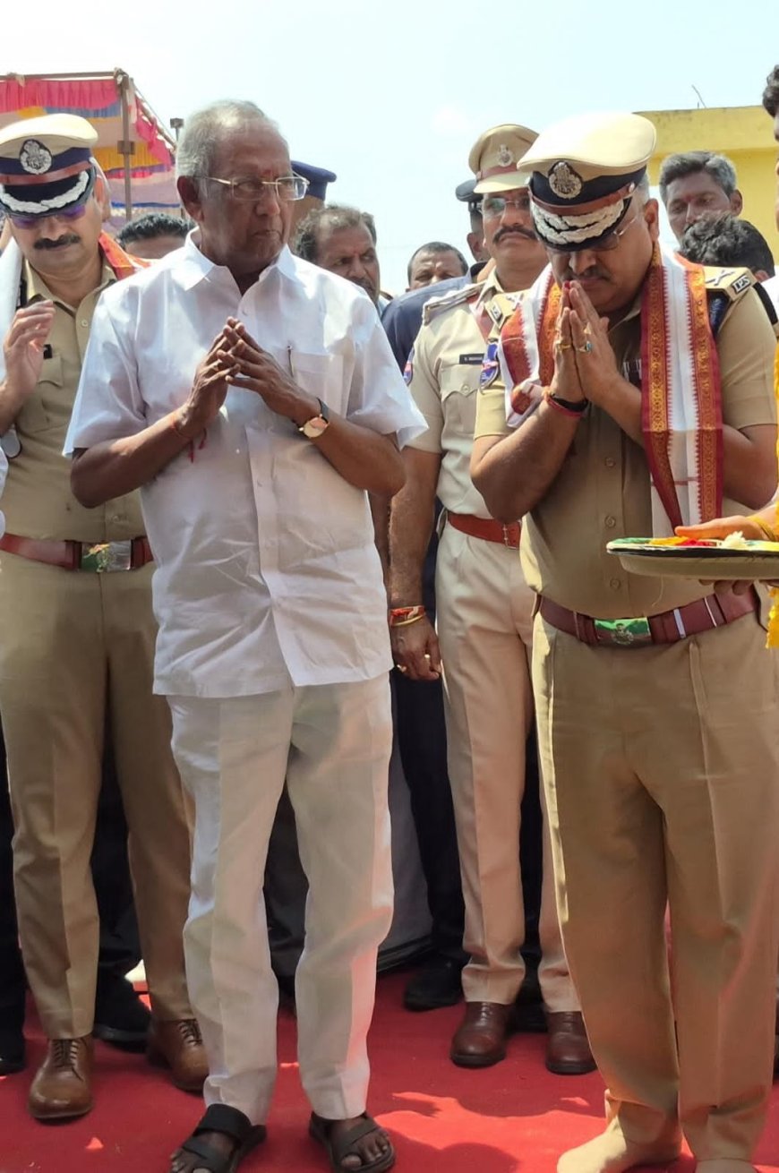 నూతన పోలీస్ స్టేషన్ కు భూమి పూజ చేసిన:డిజిపి...