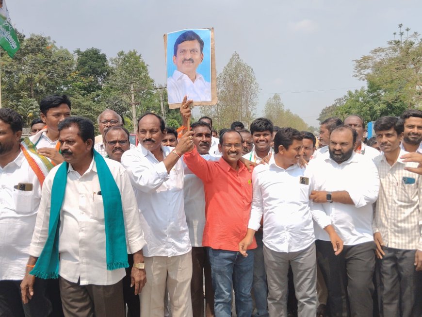 భూభారతి చట్టాన్ని ప్రవేశపెట్టిన మొదటి గా రాష్ట్రంలో పైలెట్ ప్రాజెక్టుగా నేలకొండపల్లి మండలాన్ని హర్షం""కాంగ్రెస్ నాయకులు