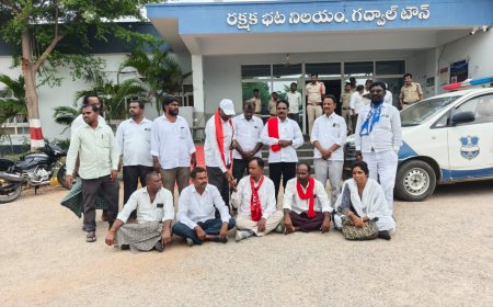 రైతులను పరామర్శించడానికి వెళుతున్న సిపిఎం రాష్ట్ర కార్యదర్శి అక్రమ అరెస్టు