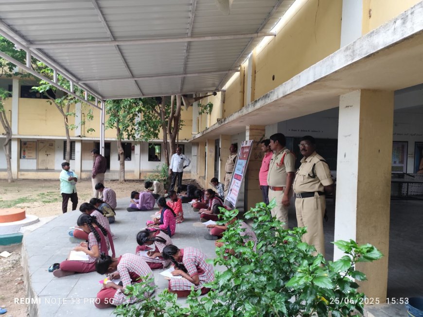 యాంటీ డ్రగ్స్ అవేర్నెస్ వారోత్సవాల సందర్భంగా నాగారం  పోలీస్ సిబ్బంది అధ్వర్యంలో పసునురు గ్రామ ప్రభుత్వ పాఠశాల నందు విద్యార్థులకు వ్యాసరచన