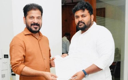 సీఎం రేవంత్ రెడ్డిని మర్యాద పూర్వకంగా కలిసిన తెలంగాణ రాష్ట్ర కాంగ్రెస్ పార్టీ యువజన అధ్యక్షుడు జక్కిడి శివ చరణ్ రెడ్డి