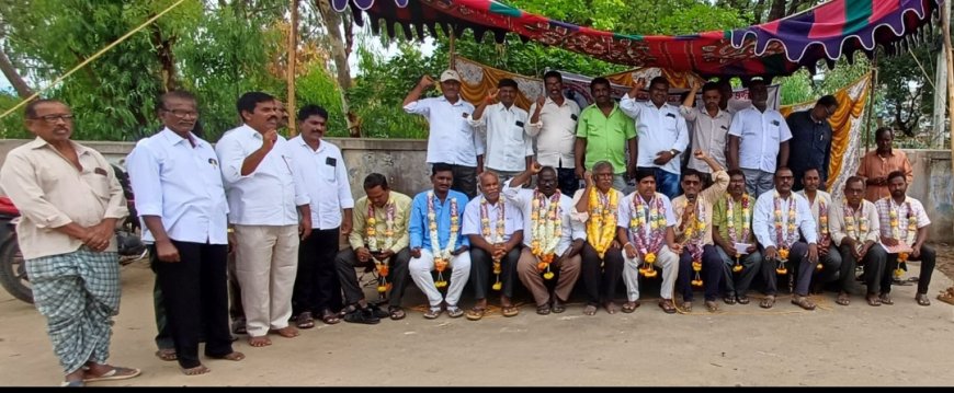 ఏడవ రోజు జర్నలిస్టుల రిలే నిరాహార దీక్షకు మద్దతు పలికిన శ్రీశైల నిర్వహితులు