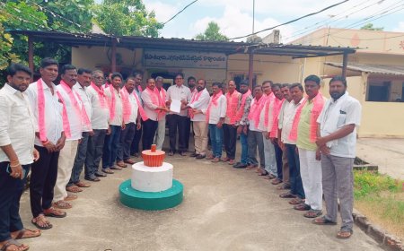 ఎమ్మార్వో శేషగిరిరావుకి వినతి పత్రం అందజేసిన బిఆర్ఎస్ పార్టీ మండల నాయకులు