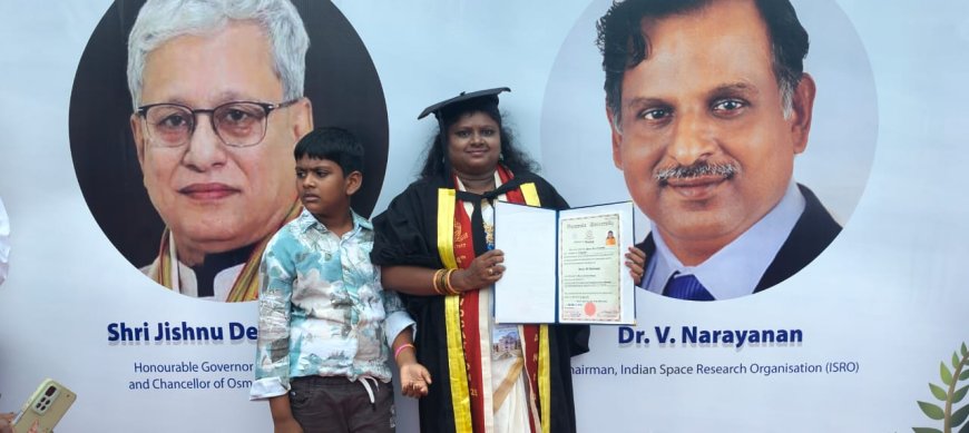 గవర్నర్ చేతుల మీదుగా డాక్టరేట్ పట్టా పొందిన శ్రీరాముల ఝాన్సీరాణి