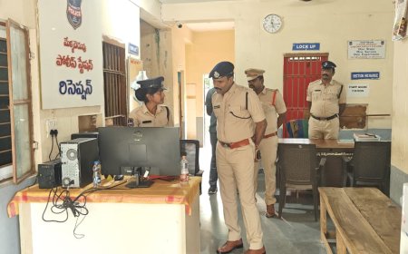 మేళ్లచెరువు పోలీస్ స్టేషన్ ఆకస్మిక తనిఖీ""సూర్యాపేట జిల్లా ఎస్పీ కే నరసింహం ఐపిఎస్
