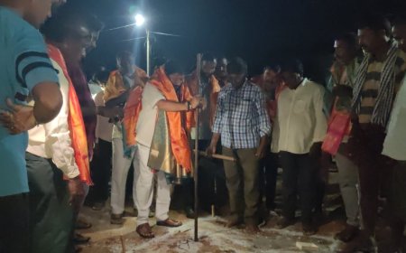 ఇందిరమ్మ ఇండ్ల నిర్మాణానికి భూమిపూజ