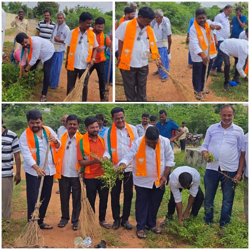 స్వచ్ఛభారత్ కార్యక్రమంలో పాల్గొన్న బిజెపి నాయకులు
