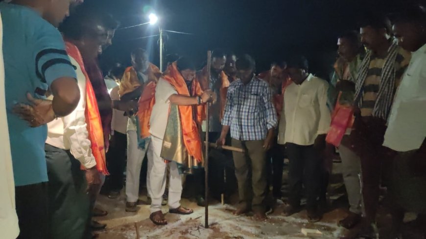 ఇందిరమ్మ ఇండ్ల నిర్మాణానికి భూమిపూజ