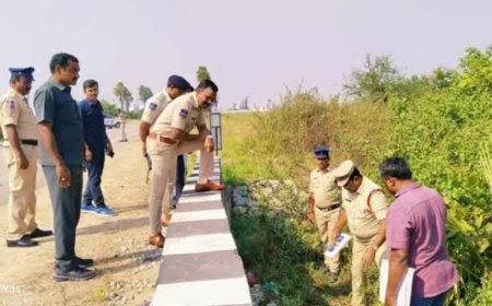 ప్రమాదం జరిగిన స్థలాన్ని పరిశీలించిన జిల్లా ఎస్పీ