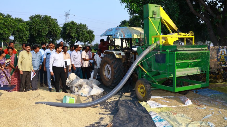 వడ్లు కొనుగోలు కేంద్రాలను తనిఖీ చేసిన కలెక్టర్