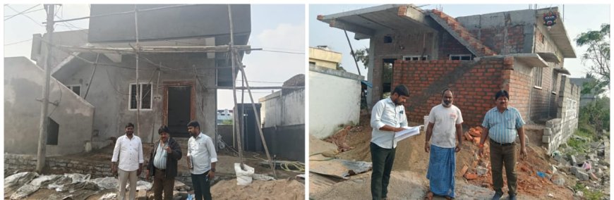 అడ్డగూడూరు మండలంలో ఇందిరమ్మ ఇండ్లను ఆకస్మిక తనిఖీ చేసిన డి.ఈ ఎం శ్రీరాములు