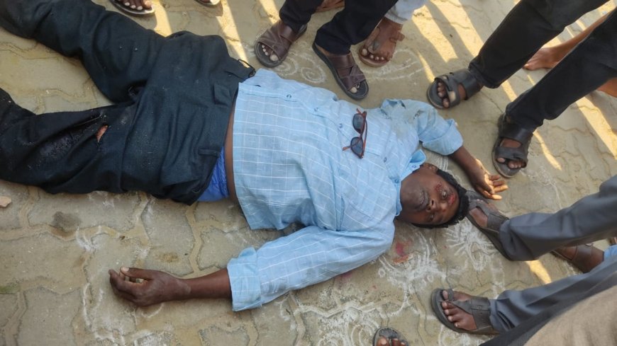 ఇసుక ట్రాక్టర్ ..ఢీ ..వ్యక్తి మృతి