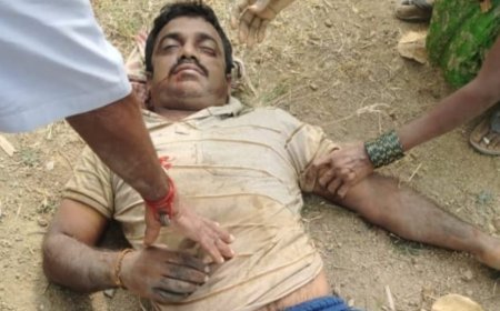 ట్రాక్టర్ మధ్యలో ఇరుక్కుని యువకుడు మృతి