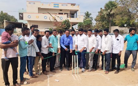 సర్కిల్ క్రికెట్ టోర్నమెంటును ప్రారంభించిన సర్పంచులు