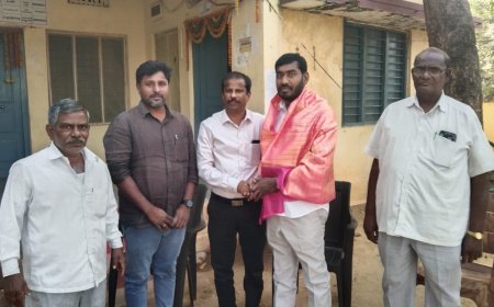 సర్పంచ్ ని సన్మానించిన డాక్టర్"ఆలేటి శ్రీనివాస్ గౌడ్