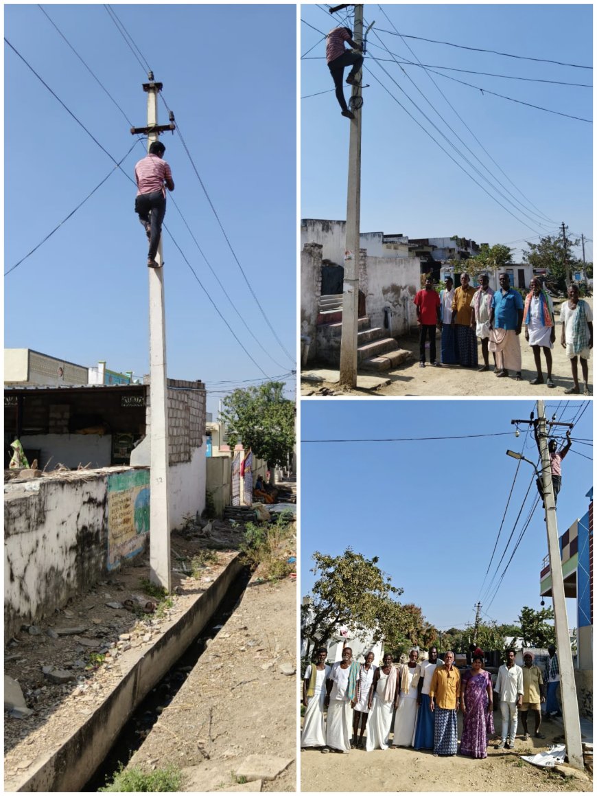 గ్రామంలో ఎల్ఈడి లైట్స్  వేయించిన సర్పంచ్ కొత్త వెంకటరెడ్డి