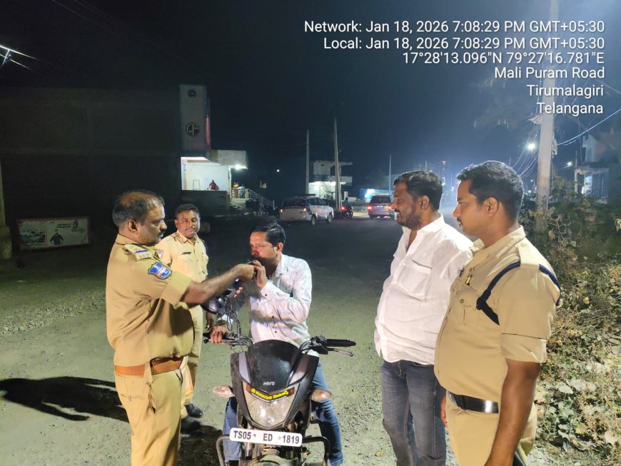 మద్యం మత్తులో వాహనాలు నడపరాదు ఎస్సై వెంకట్ రెడ్డి