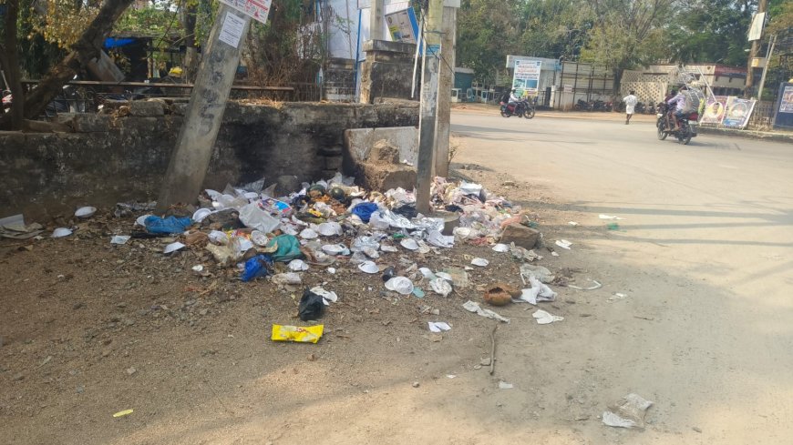 చెత్తను తీయని మున్సిపల్ సిబ్బంది
