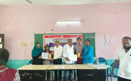 మోడల్ స్కూల్ విద్యార్థులకు జిల్లా ద్వితీయ స్థానం