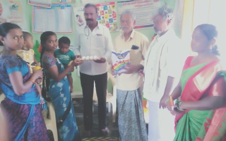 అంగన్వాడి కేంద్రంలో వీహెచ్ ఎన్ డి ప్రోగ్రాం కి హాజరైన సర్పంచ్ కొత్త వెంకట్ రెడ్డి