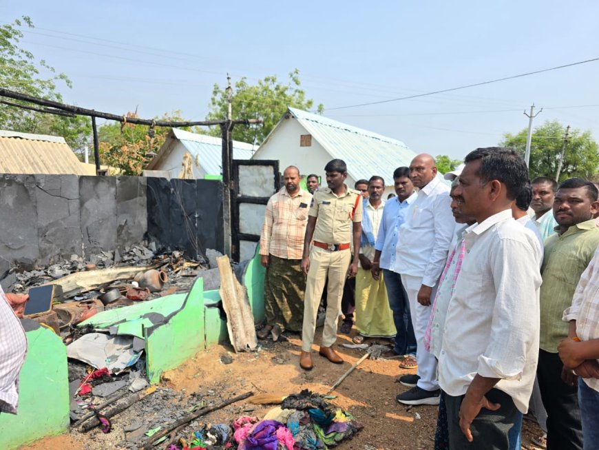 సంగాల గ్రామంలో ప్రమాదవశాత్తు గుడిసె దగ్ధం