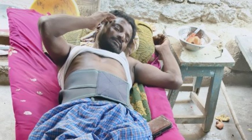 తాటి చెట్టు పైనుండి కాలుజారి కింద పడ్డ వ్యక్తికి గాయాలు