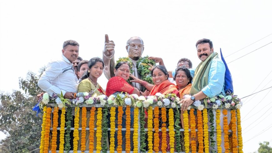 అంబేద్కర్ విగ్రహాన్ని ఆవిష్కరించిన రాంరెడ్డి సర్వోత్తమ్ రెడ్డి, మొరిశెట్టి నివేదిత లక్షాది.