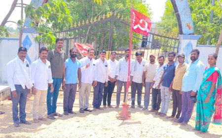 మిషన్ భగీరథ పంప్ హౌస్ లో జెండా విస్తరణ..అధ్యక్షుడు చిలుకూరి వేణుగౌడ్