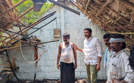 షార్ట్ సర్క్యూట్ తో గుడిసె దగ్ధం