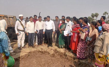 ఉపాధి పనులను పరిశీలించిన జిల్లా కలెక్టర్ తేజస్ నంద్ లాల్ పవర్
